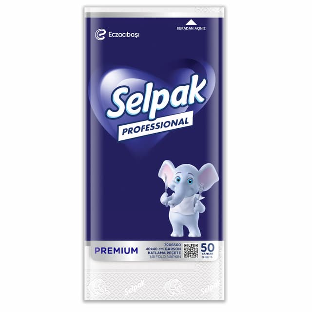 Selpak Professional Garson Katlama Peçete 40x40 Beyaz 50'li - 1